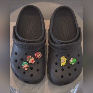 CROCS Black Kids Shoes with Character Charms